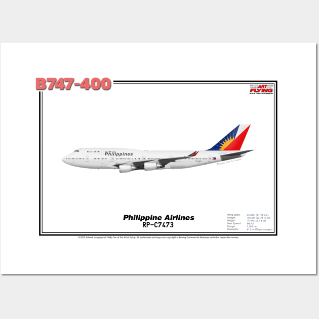 Boeing B747-400 - Philippine Airlines (Art Print) Wall Art by TheArtofFlying